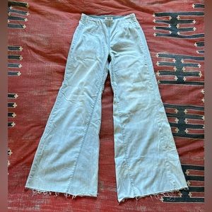 Free People light wash pull on bell bottoms